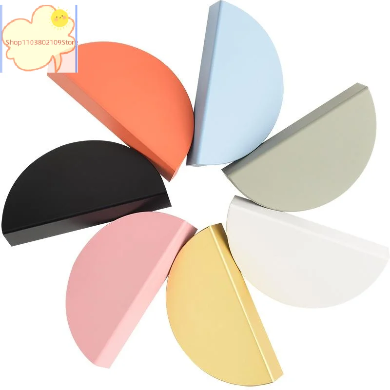[Y]1PC Colorful Kitchen Cabinet Handles Wardrobe Door Drawer Knob Semi-circular Cream Style Children's Room Color Handle Pairing