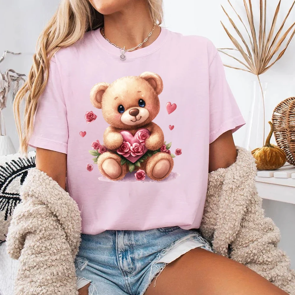 6 pegatinas de impresión por transferencia de calor con patrón de dibujos animados bonitos para el Día de San Valentín, pegatinas para planchar, impresión por transferencia de calor para ropa mixta