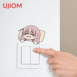 UJIOM 13cm X 9.3cm Anime Chibi Goto Hitori Wall Weeping Sticker Scratch Proof Kids Room Decal Amusing Switch Decoration Chambre