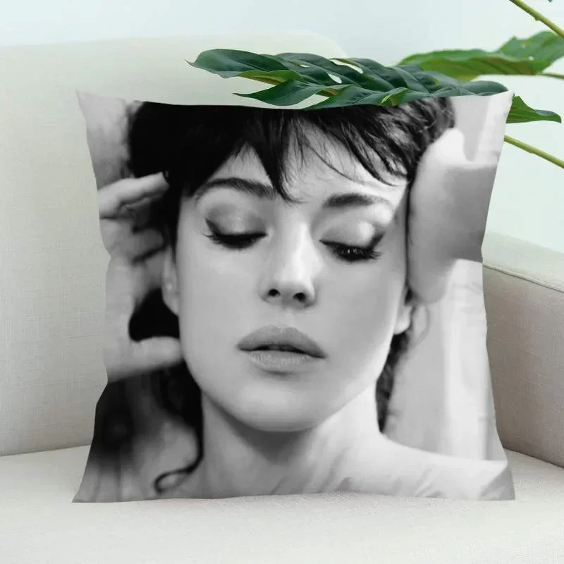 Monica Bellucci Pillow Cover Bedroom Home Office Decorative Pillowcase Square Zipper Pillow Cases