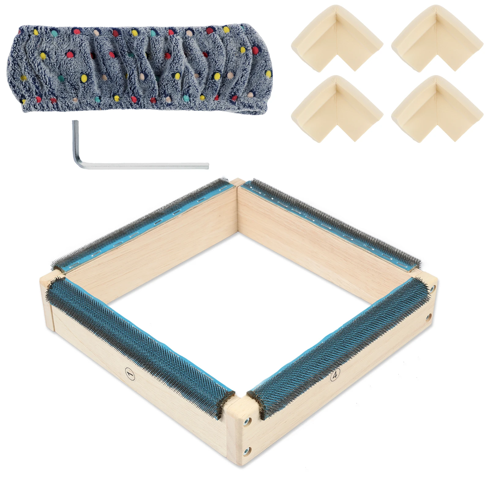 

Square Embroidery Hoop Wood Gripper Strips For Punch Needle Frame W/ Needle DIY Embroidery Sewing Cloth Painting Quilting Frame