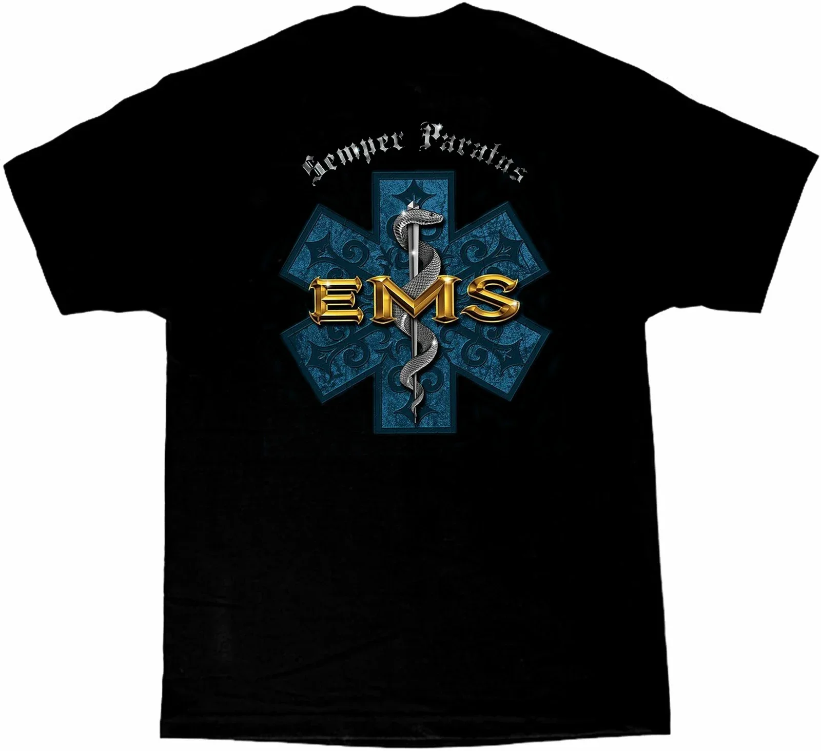 Vintage Star of Life Symbol EMS Medical Paramedic T-Shirt 100% Cotton O-Neck Summer Short Sleeve Casual Mens T-shirt Size S-3XL