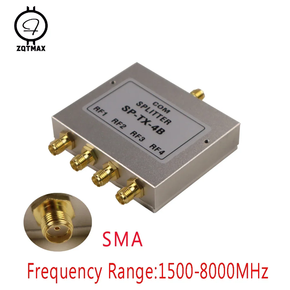 SMA Power Splitter 1.5-8Ghz Divider 4Way Female Connector 1500MHz-8000MHz for Signal Amplifier Walkie-talkie cable TV Cable