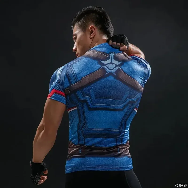 تي شيرت Marvel Film and Television ذو طابع كوسبلاي بأكمام قصيرة مطبوع ثلاثي الأبعاد للرجال كاجوال رياضي قابل للتنفس سريع الجفاف #4