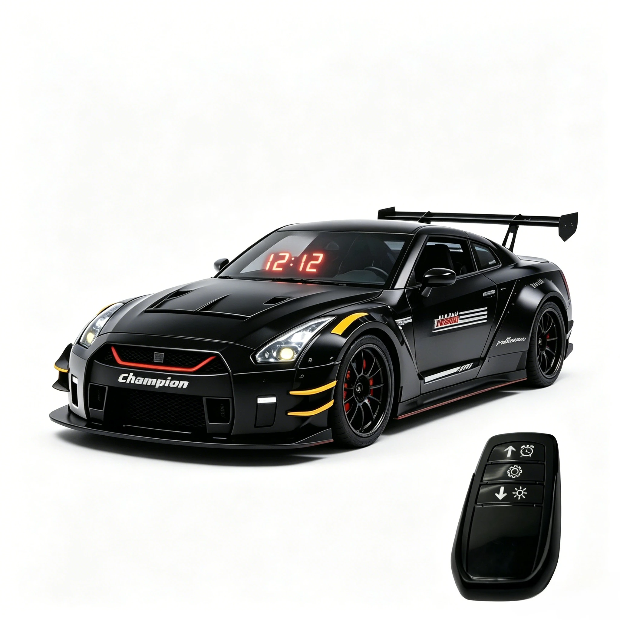 

GT-R Style Car Model Toy, LED Night Light Alarm Clock, The Best Gift For Car Enthusiasts With Spray & 3 Engine Sounds