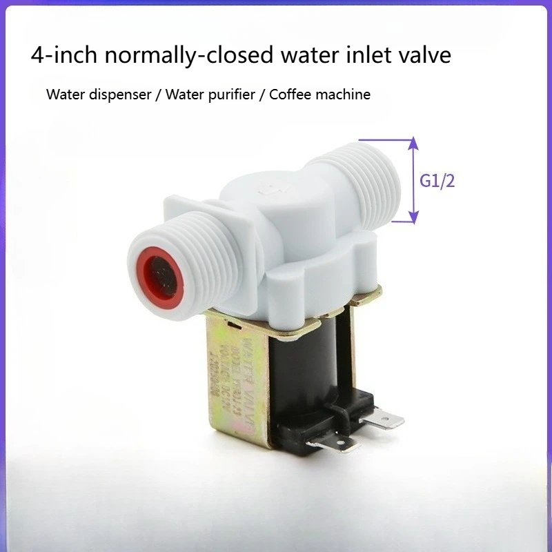 4-position normally-closed water inlet solenoid valve, water purifier drinking water solenoid valve, G1/2 thread type