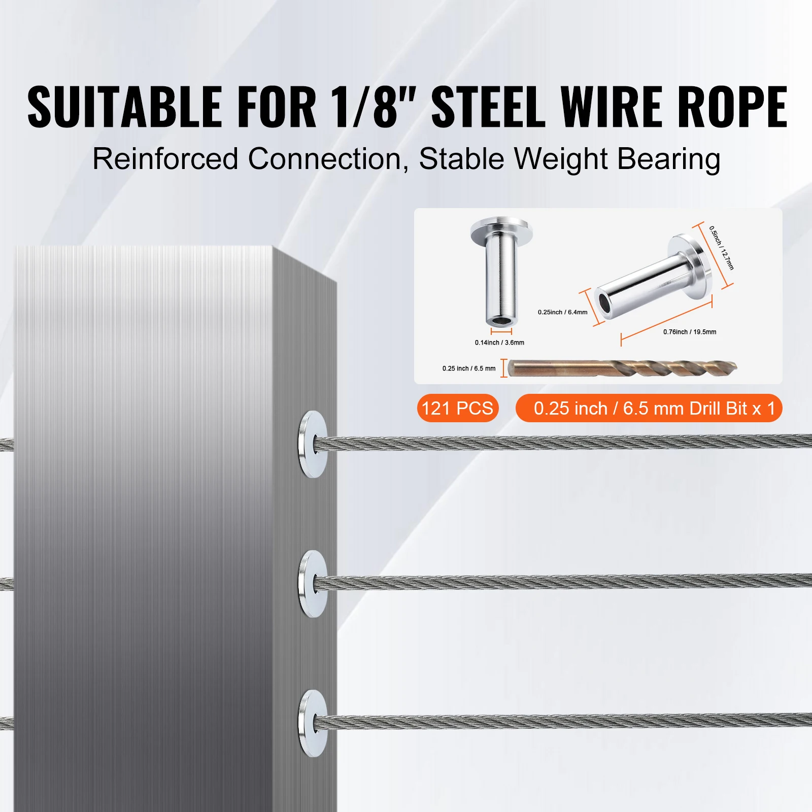 SucceBuy 121/101 Pack T316 Stainless Steel Protector Sleeves for 1/8