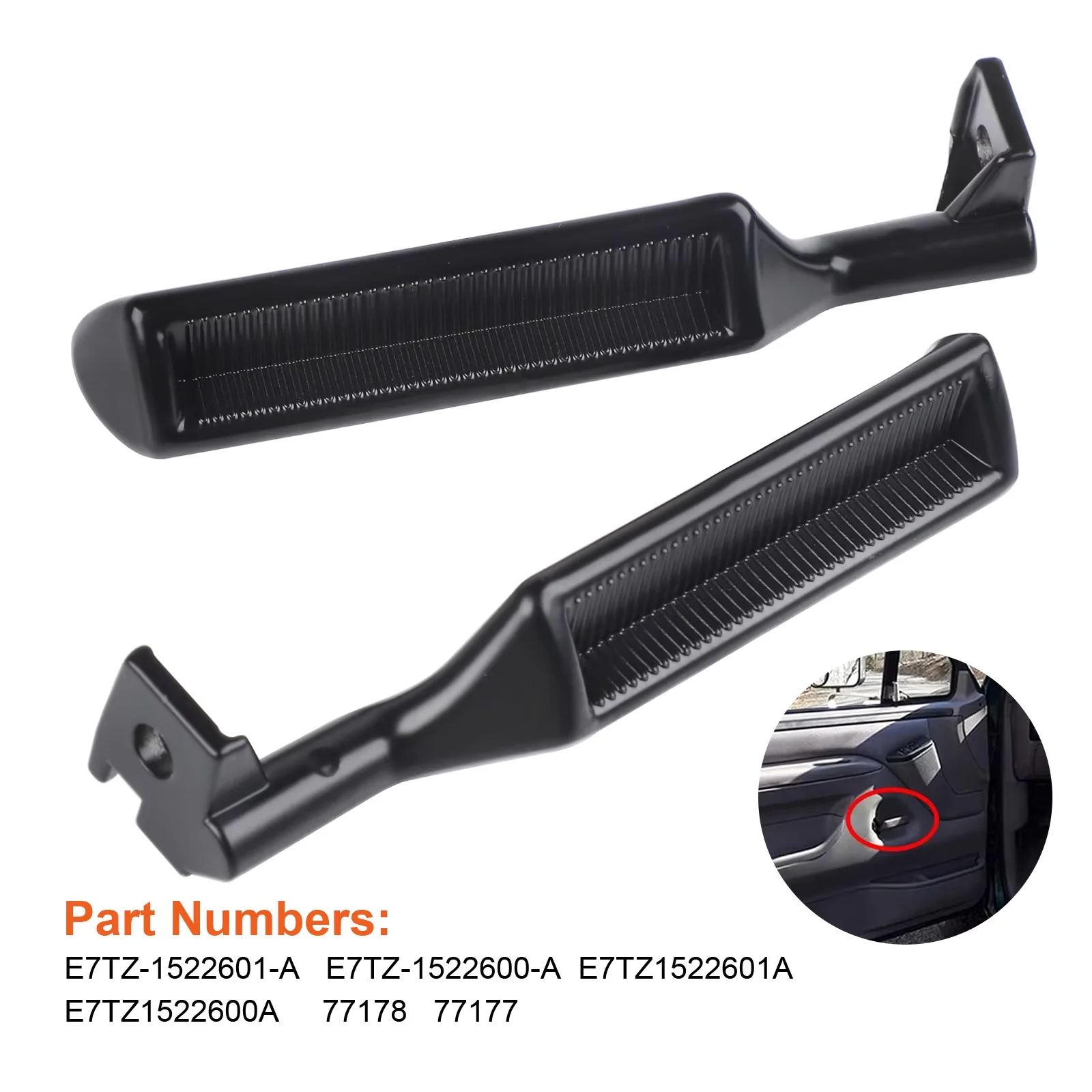 

For Ford F150/F250/F53/F59/F800/Mustang 1987-1996 – Inner Door Handle Set Left/Right, Replaces E7TZ-1522601-A & E7TZ-1522600