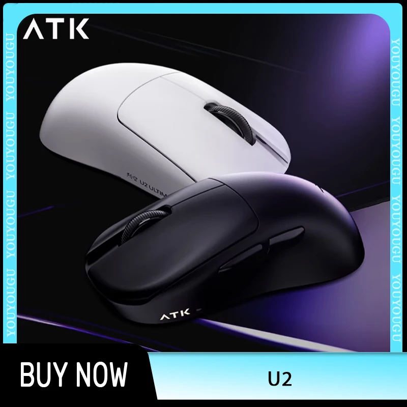 

ATK U2 Mouse Tri Mode Wireless Mouse Paw3950 Paw3395 8000Hz Low Delay Lightweight Gaming Mice PC Accessory For FPS Gamers