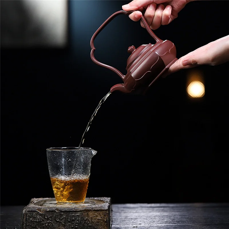 AT44-чайный набор, высококачественный чайник с шестиугольной петлей и ручкой, керамическая глиняная кофеварка ручной работы