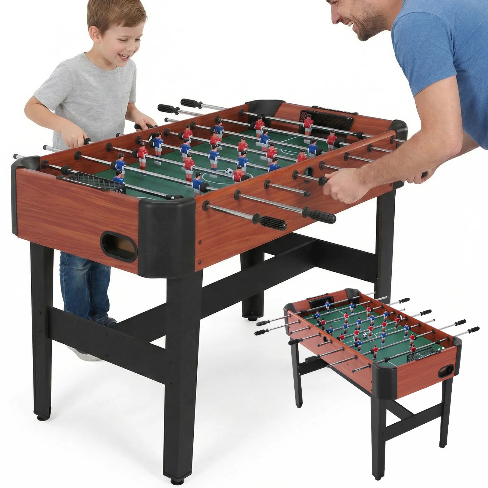 

47 Inch Arcade Soccer Set with Score Keeper Indoor Foos Ball Table with Counterbalanced & Uniformed Men for Home Office Man Cave