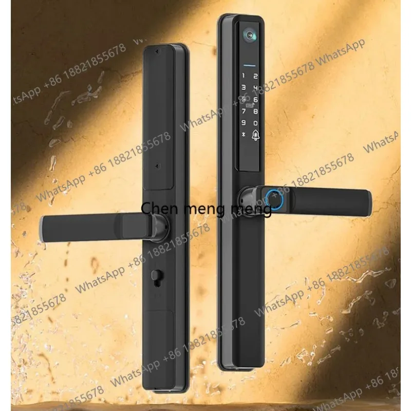 Outdoor Aluminum Sliding Door Lock Digital Handle Electronic Fingerprint Tuya Waterproof Smart Locks