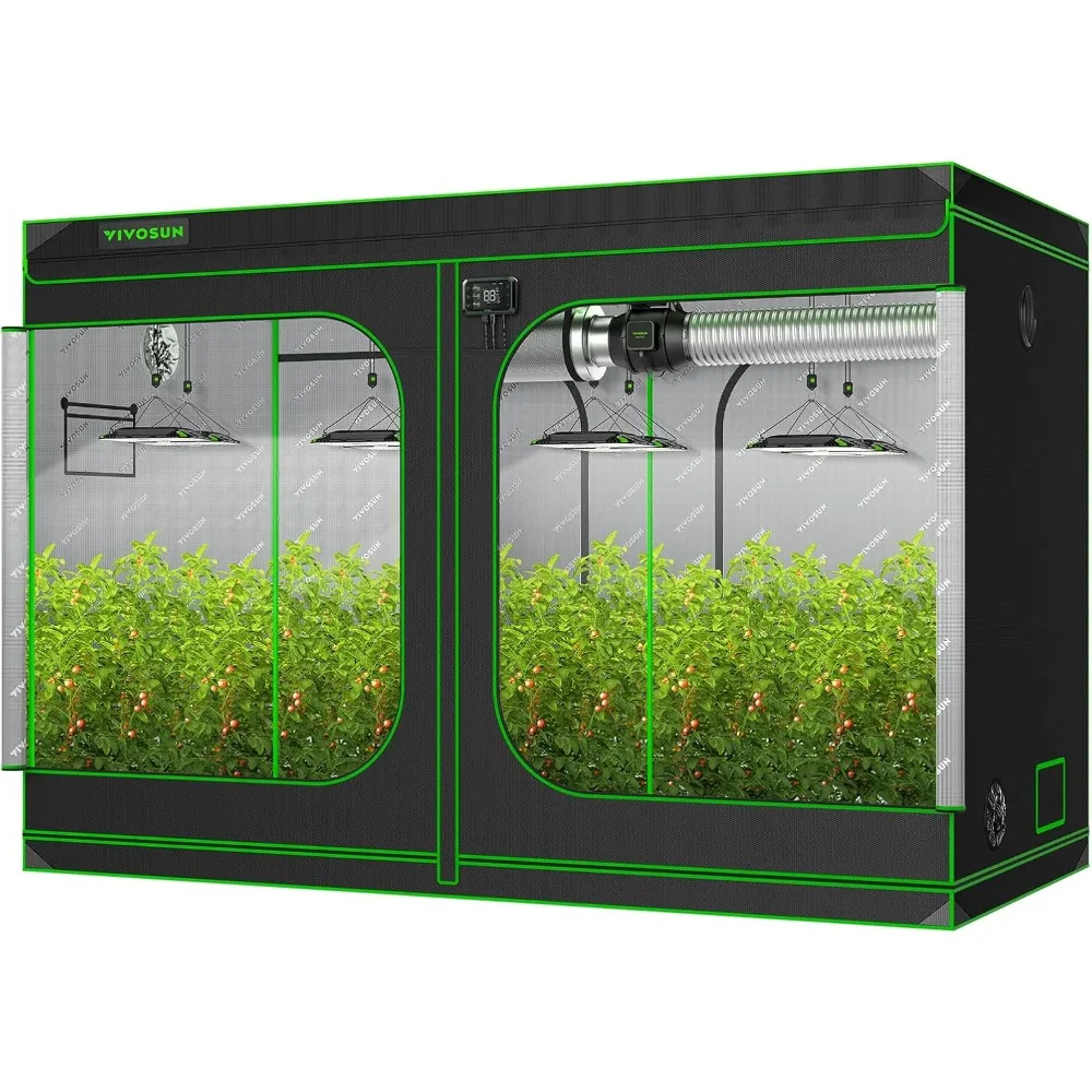 

S105 10x5 Grow Tent, 120"x60"x80" High Reflective Mylar with Observation Window and Floor Tray for Hydroponics Indoor