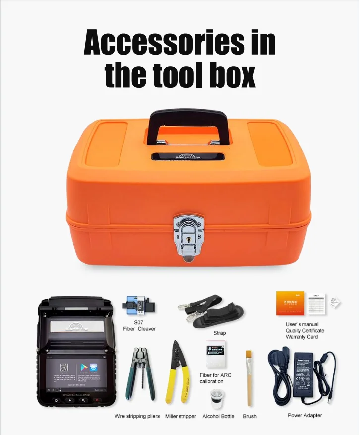 جهاز ربط الألياف الضوئية المحمول Hnpon A6 مع 6 محركات لحام أوتوماتيكي #6