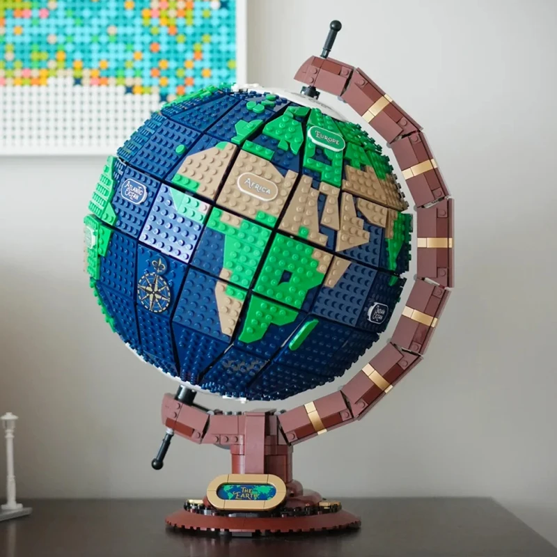 Cretive 2585 個地球儀ビルディングブロックモデルアイデア世界地図高難易度組み立てレンガ教育玩具子供大人のため