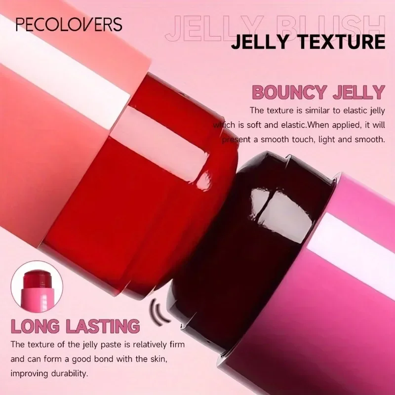 3-in-1 Blusher Stick Hydraterende Jelly Lipstick Lange Waterdichte Blijvende Matte Facial Cheek Contour Blush Make-Up