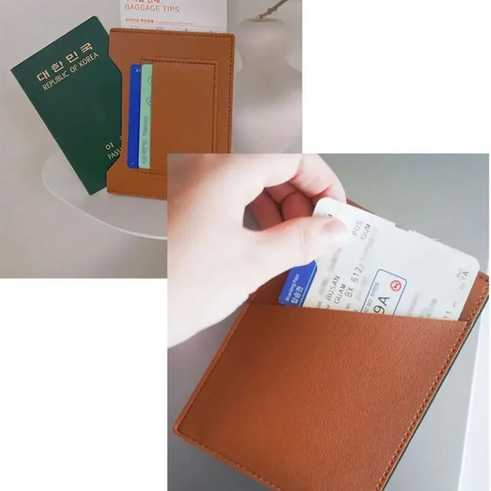 Mehrfarbige Reisepasshülle, PU, wasserdicht, Kartenhalter, großes Fassungsvermögen, mehrere Steckplätze, Zertifikat, Aufbewahrungstasche, Reise-Geldbörse – Detail 3