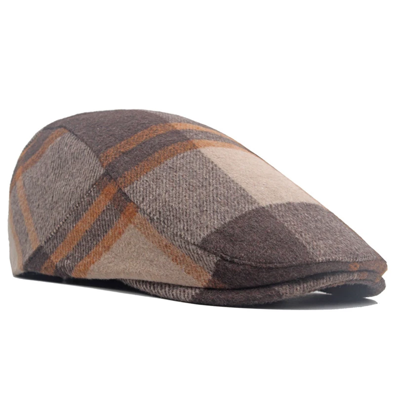 Men Newsboy Hats Peaky Autumn Vintage Herringbone Octagon Cap Women Casual Stripe Berets Gatsby Flat Hat