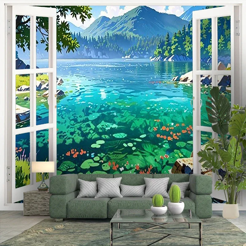 Vibrant Tropical Underwater Lagoon Mural Wallpaper Waterproof Room Decoration for Living Room Bedroom
