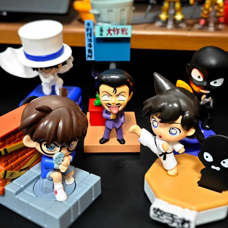 

Детектив Конан, аниме-фигурка, модель Mouri Ran Kogorou Kuroba Kaito, Коллекционная фигурка Kawaii, украшение, модная игрушка в слепой коробке