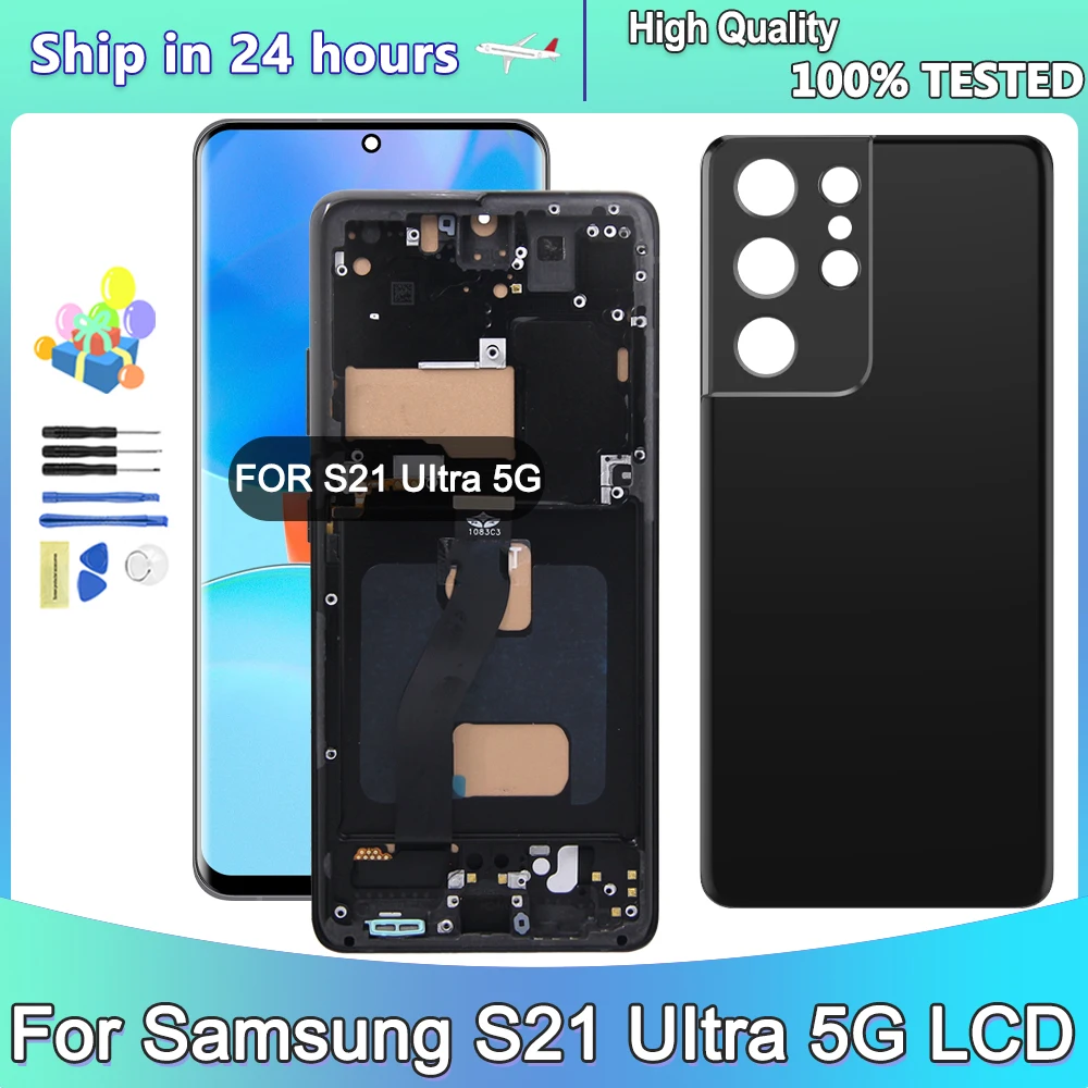 TFT Voor Samsung Galaxy S21 Ultra 5G G998B G998B/DS LCD Display Touch Screen Digitizer met Frame