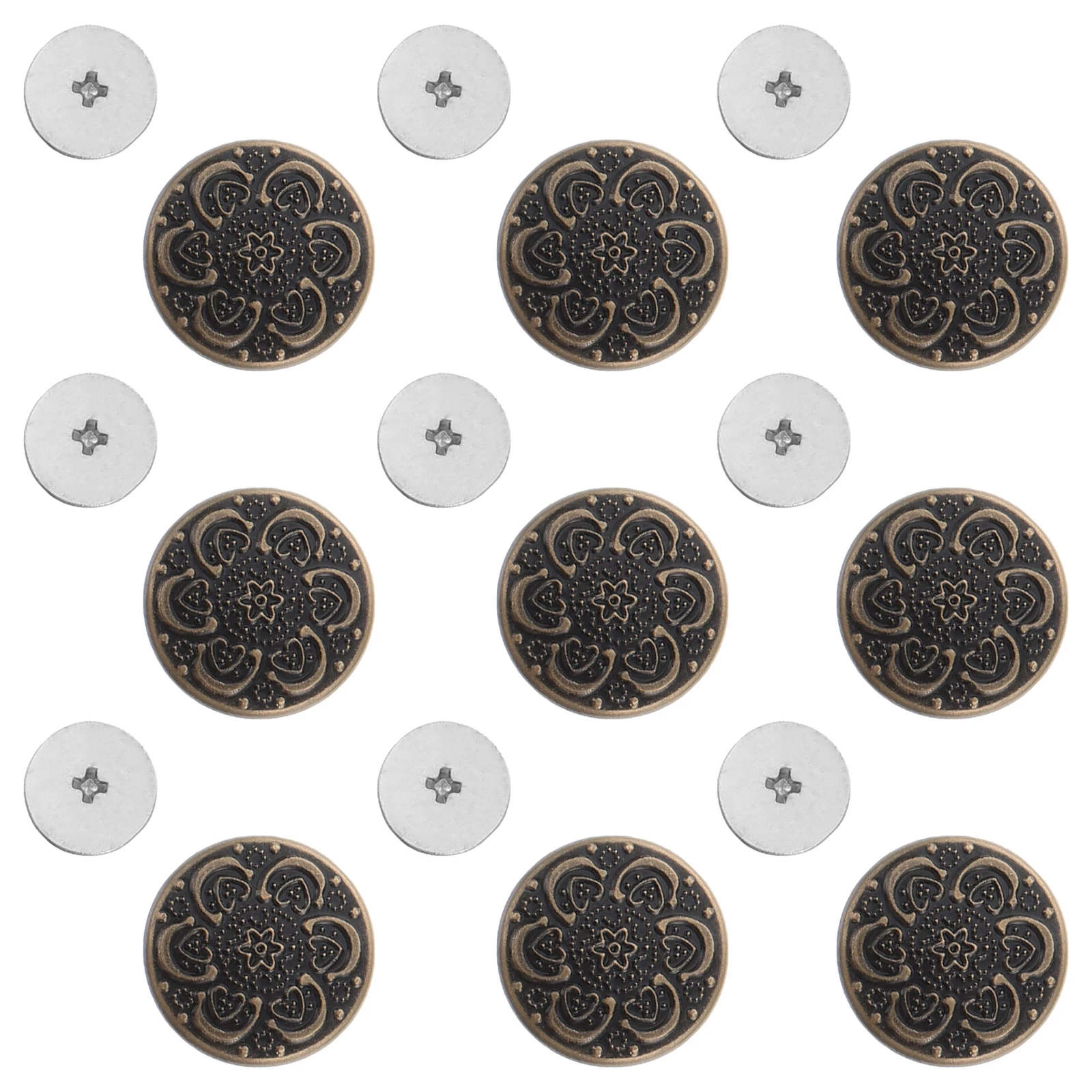 

10 Pcs Nail free Alloy Waist Buttons Glass Jeans Accessories Non slip Pants Buckle Detachable Premium Material Long lasting