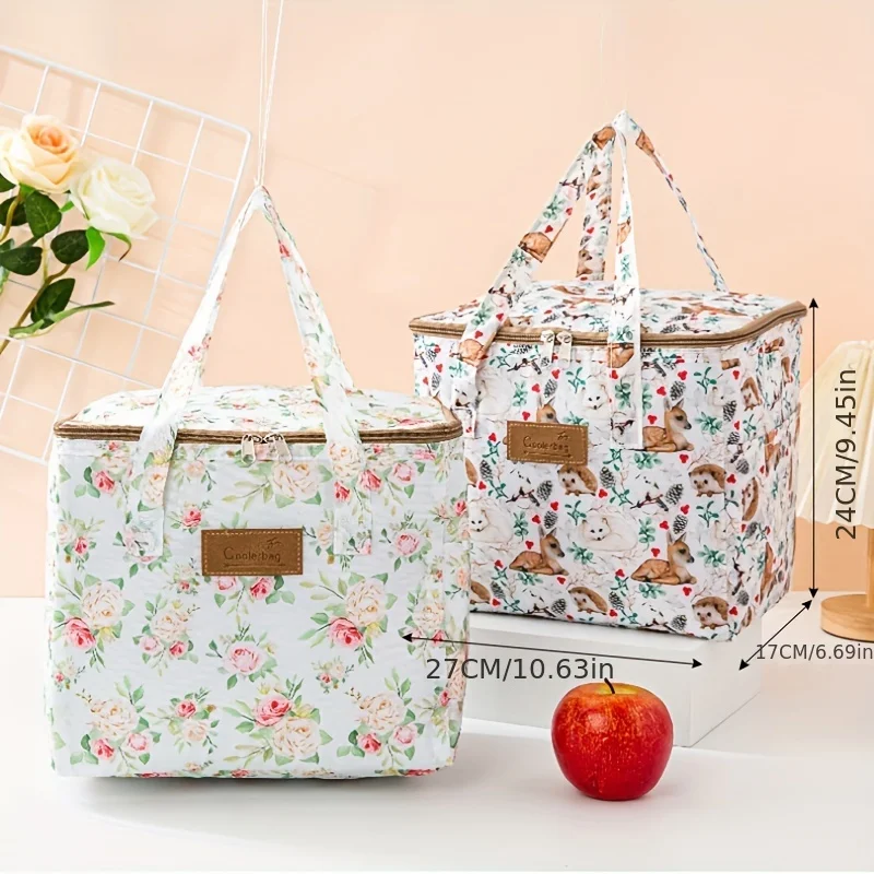 Big Capacity Picnic Bags Portable Camp Thermal Handbag New Storage Lunch Box Travel Cooler Bag Waterproof Folding Food Basket