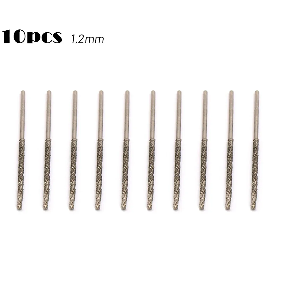 Imagem -03 - Diamante Revestido Espiral Brocas para Jóias Jade Metal Ágata Pedras Preciosas de Vidro Pérolas Paralelepípedos Polimento 10 Pcs