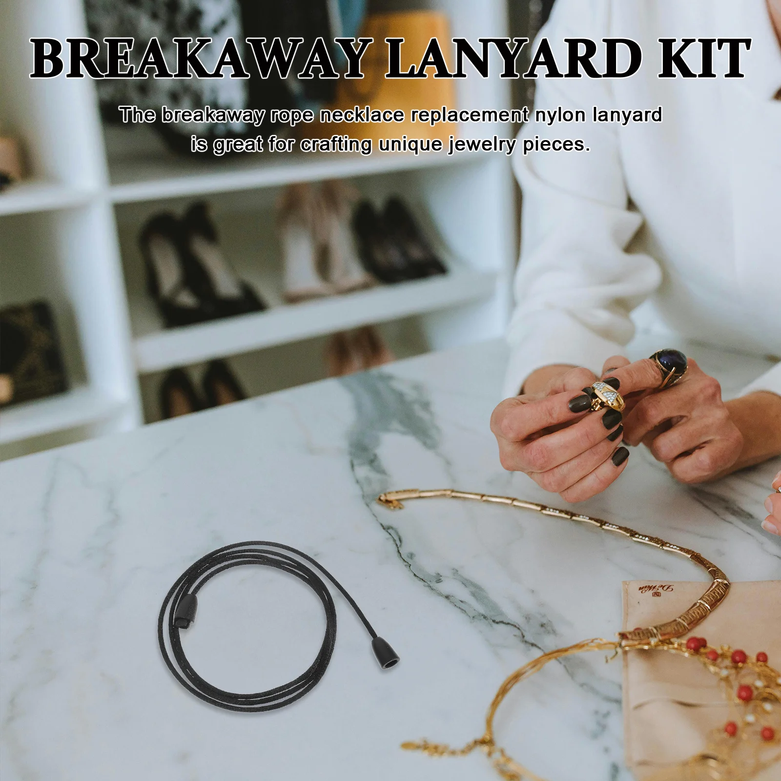 30 مجموعة Breakaway الحبل عدة حبل النايلون الأسود لصنع المجوهرات قلادة قابلة للتبديل الحرف استبدال عقد دي اي واي حبل #3