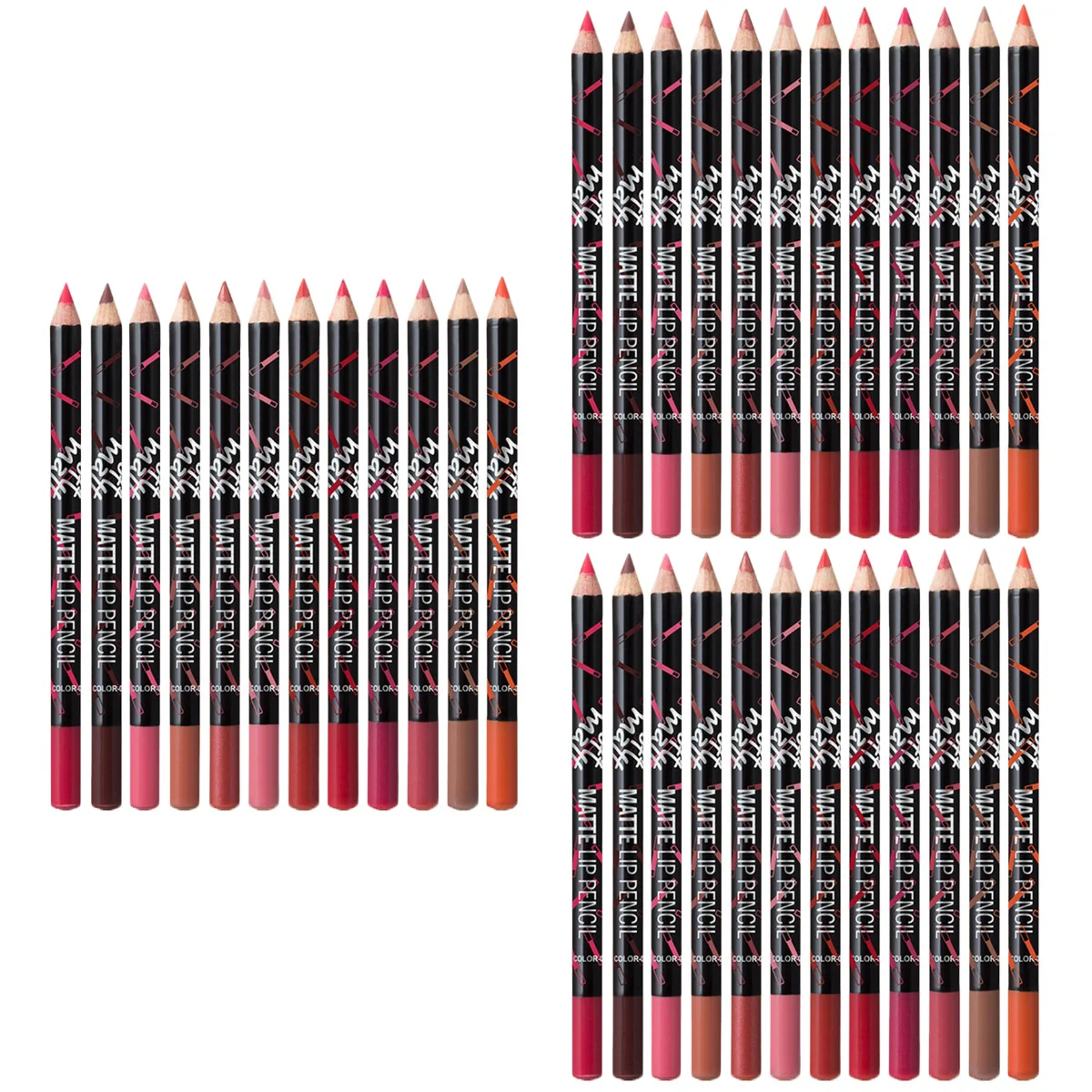 Set of 3 Women Lip Pencil Waterproof Liner Black Eyeliner Matte Lipstick Cold Brew