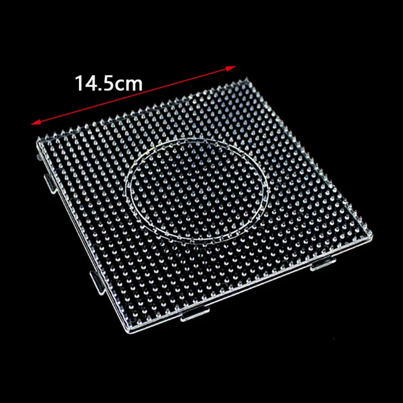5mm 하마 비드 페그 보드 사각형 모양 펄러 비즈 4 개/대 크리 에이 티브 교육 장난감을위한 직경 15cm 원형 퍼즐 템플릿