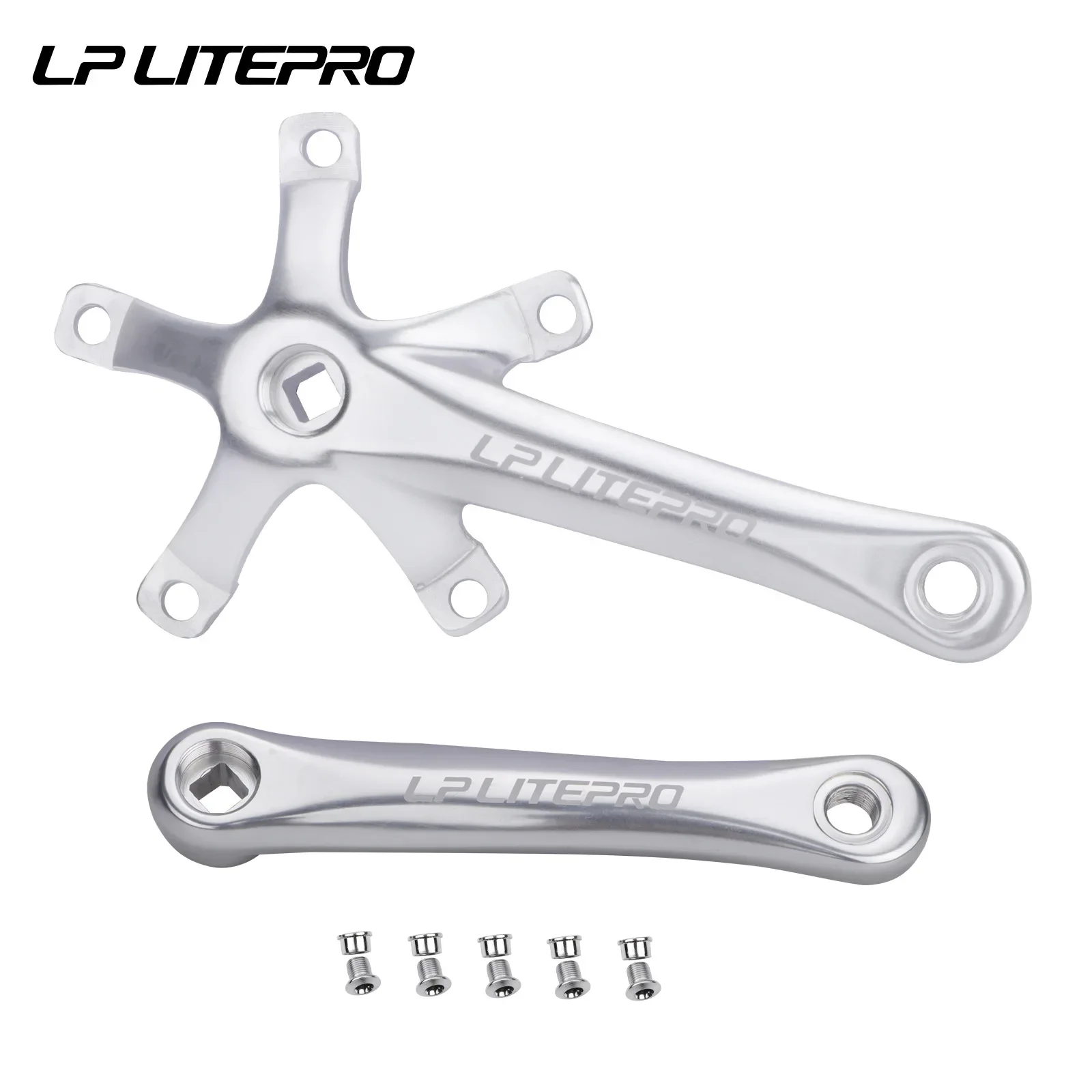 Litepro Square Connecting Rods Crankset 130 BCD Chainring 45T 47T 53T 56T 58T Bicycle Crank and Chainwheel for Gravel Road Bike