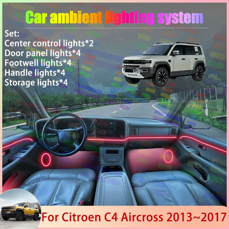 

Для Fangchengbao Bao 5 2024 2025 2026 Denza B5 2/24 в 1, автомобильная атмосферная лампа, RGB абажур, ансамбль, стример, атмосферный набор