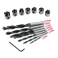 8 Pieces 3mm-10mm HSS 5 Flute Countersink Drill Bit Deburring Tool Set Carpentry Reamer Woodworking Chamfer End Milling