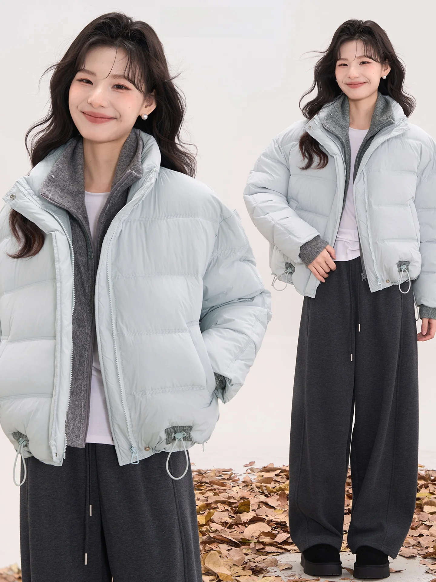 

Зимнее пальто Early Sweetheart в корейском стиле, из хлопка, с эффектом двухслойности, однотонное, для повседневной носки