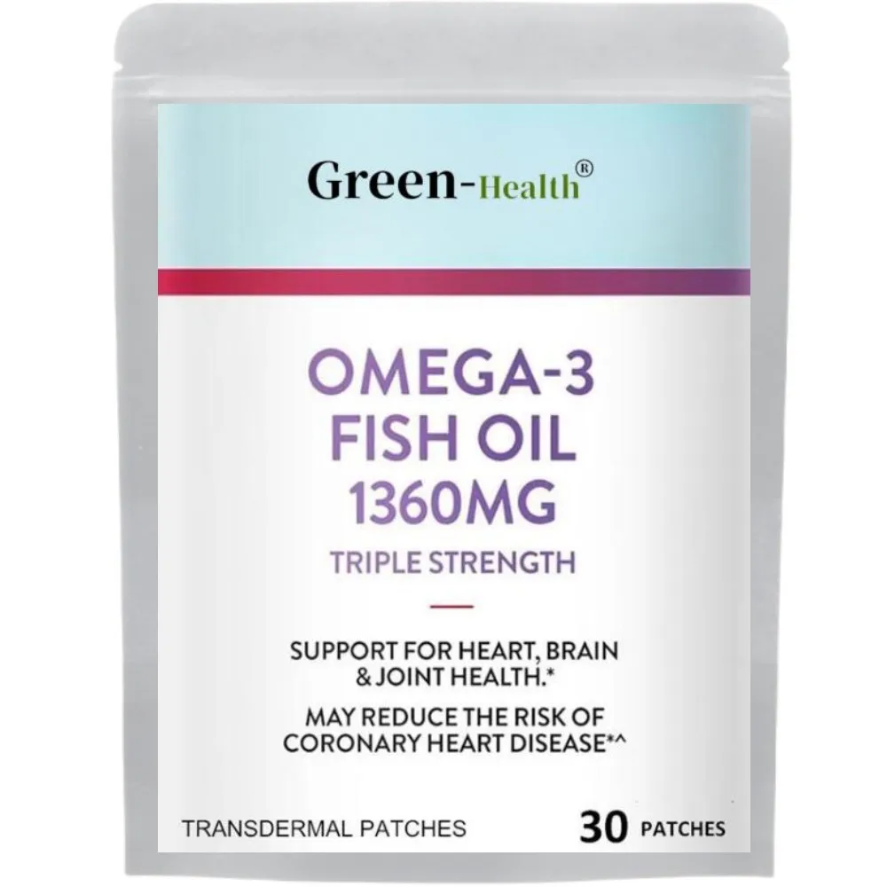 

30 Patches Omega-3 Fish Oil Transdermal Patches Heart , Cardio Support, Rapid-release