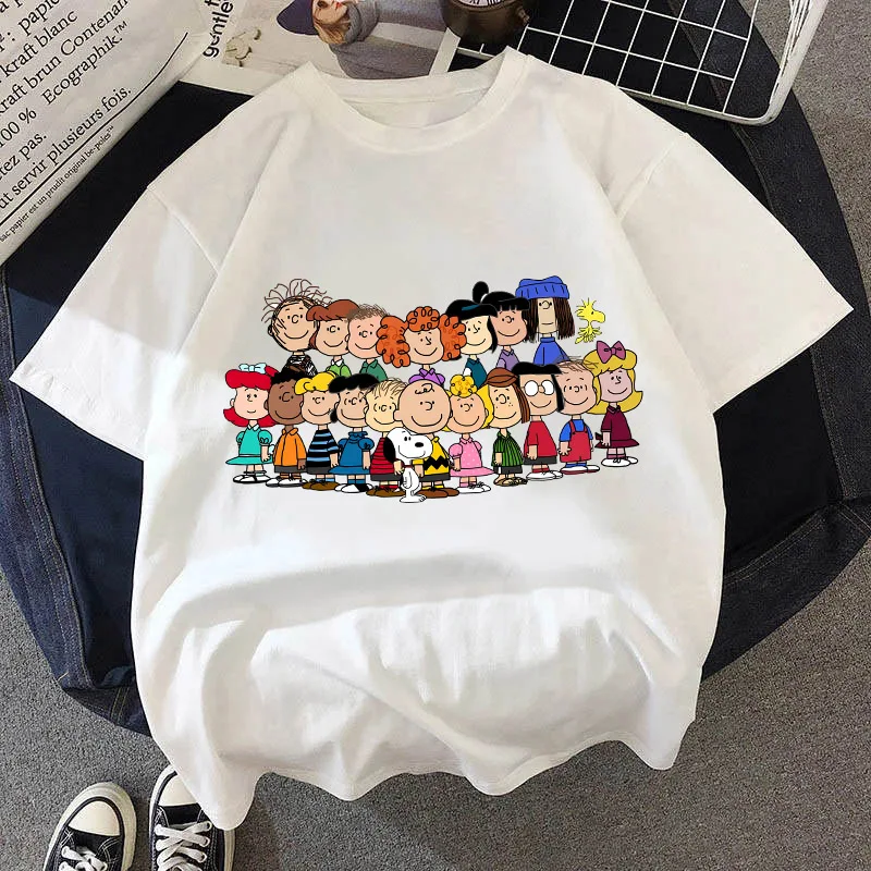 

Snoopy Children's Short Sleeves T-shirt Sweat Absorbing Breathable Top Loose Comfortable Short Sleeved Children's Birthday Gift