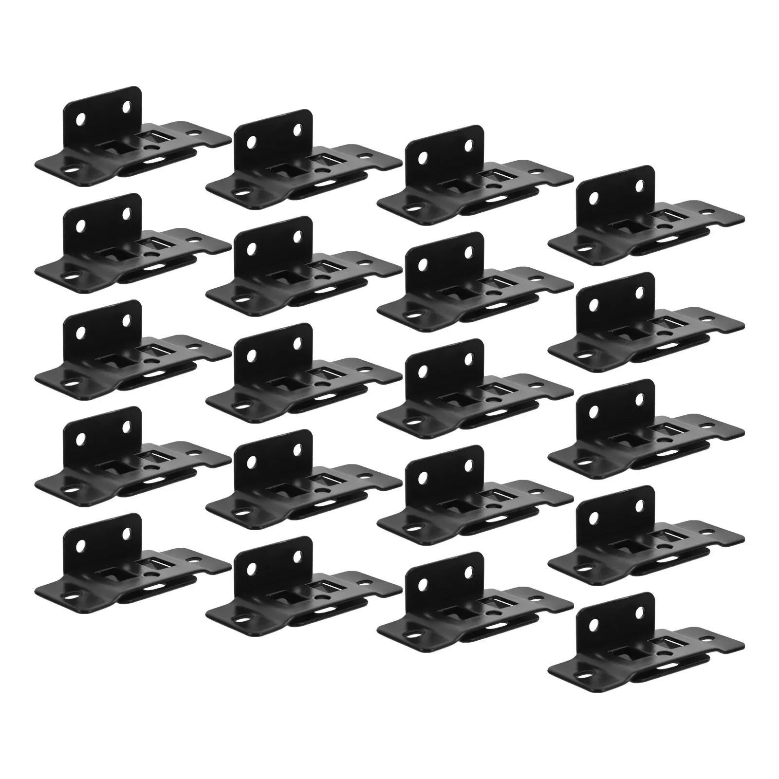 20Pcs 2-in-1 Furniture Shelf Corner Connectors Metal Braces Wood Boards Corner Brackets Angle Brackets Furniture Repair Support