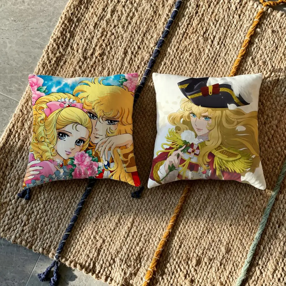 The Rose of Versailles Lady Oscar Cushion Cover Natural Linen Pillowcase Set, All-in-One Decor for Sofa, Bedroom & Chair