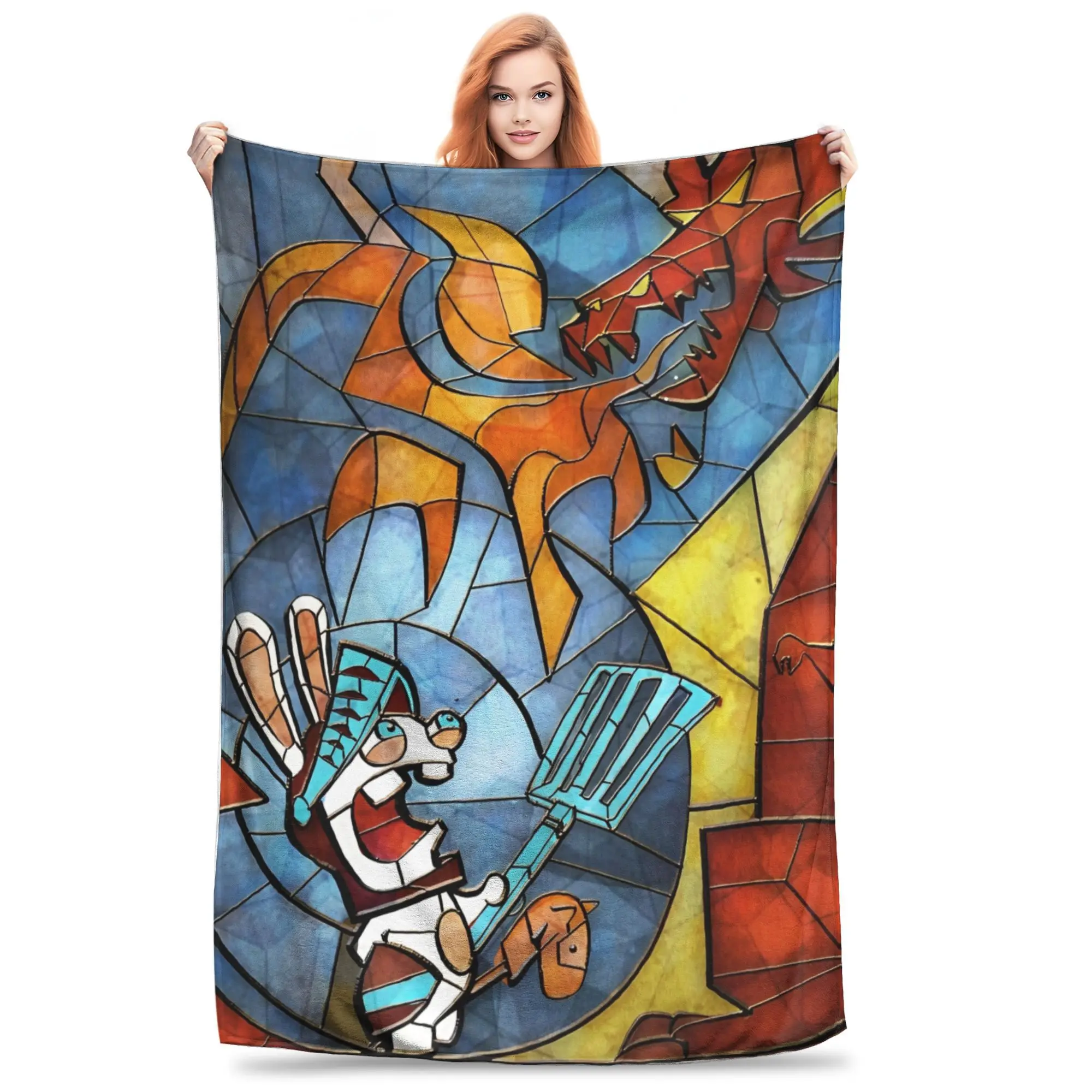 

Invasion Rabbits Anime Funny Blanket Warm Cozy Fluffy Throw Blankets for Bed 50x60 Inch Multiple Sizes Plush Thin Quilt