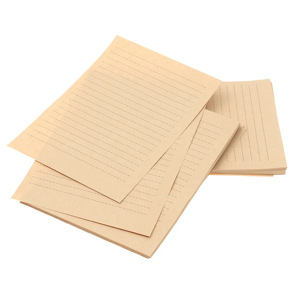 

50 Sheets Vintage Kraft Lined Stationery Paper Letter Paper for Calligraphy Handwriting Letter Writing Set A5 Size