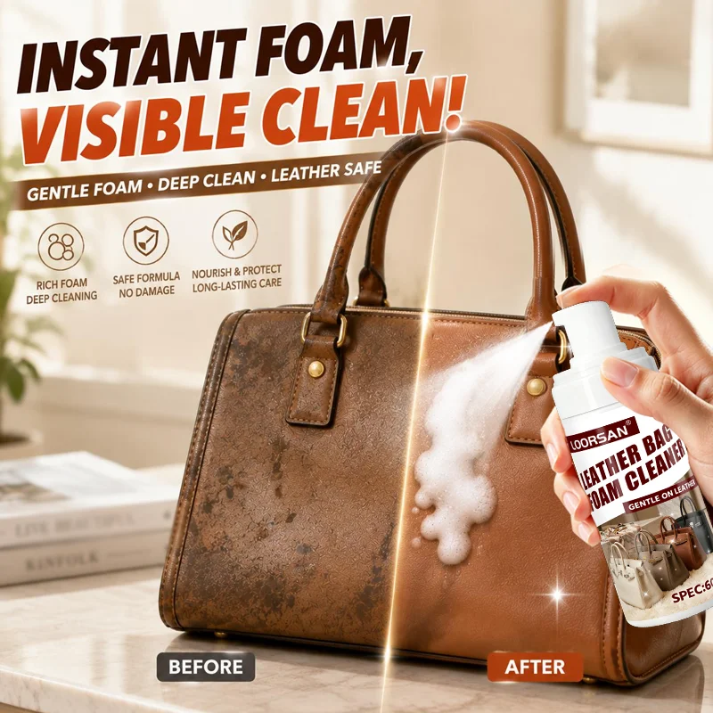 Leather Foam Cleaner Deep Cleaning Spray For Car Seats Sofa Handbags Shoes Leather Care Stain Dirt Remover Multipurpose Cleaner