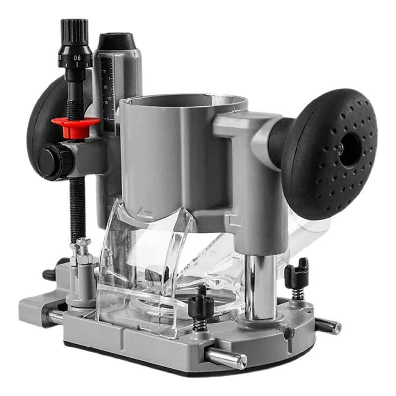 A81M New Adjustable Trimming Machine With Plunge Router Base,Double Handle,Heavy-Duty Milling Power Tool For Precision Woodworki