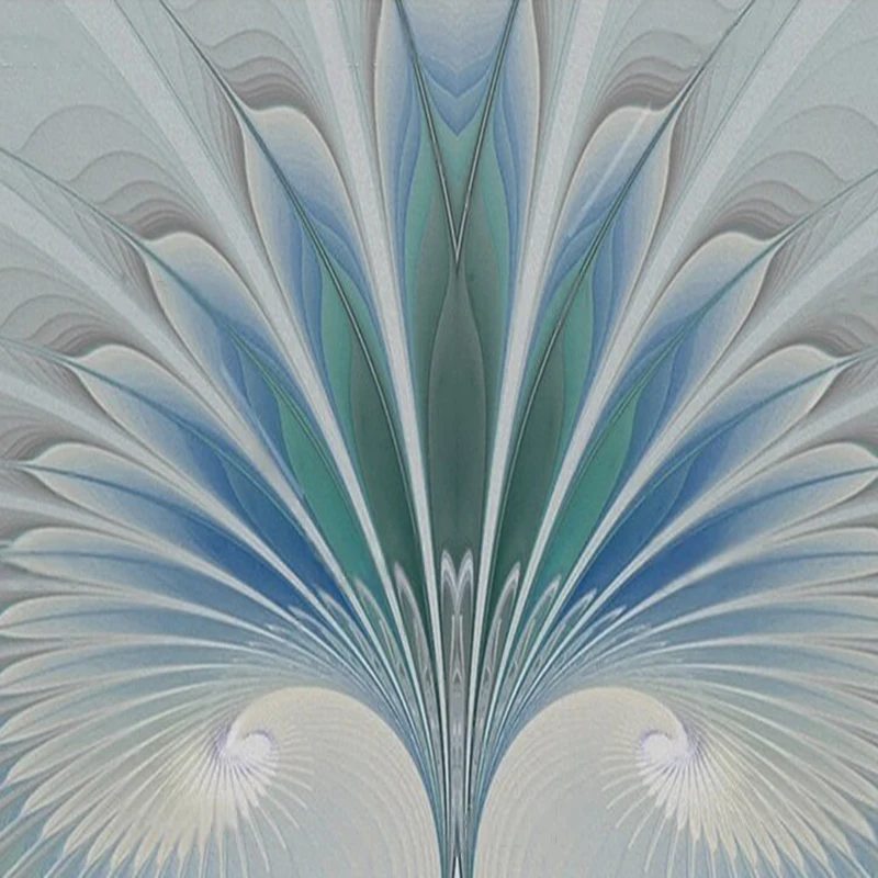 MU9061 Modern creative and beautiful gradient feather blooming pattern TV background wall