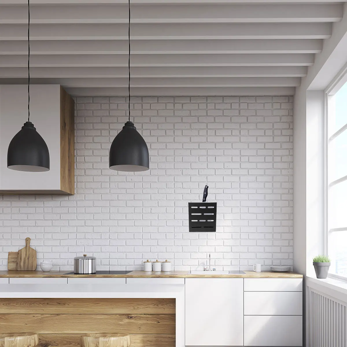 

1Pcs Kitchen Storage Rack Wall Mounted Stainless Steel Storage Organizer Multifunctional Kitchen Holder Space Saving Cutlery