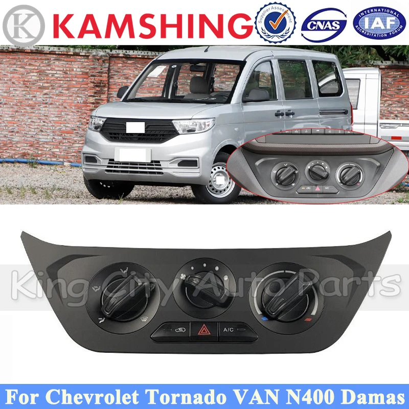 Panel de interruptores de aire acondicionado CAPQX para Chevrolet Tornado VAN N400 Damas, control de calefacción A/C y interruptor de luces de emergencia para el salpicadero