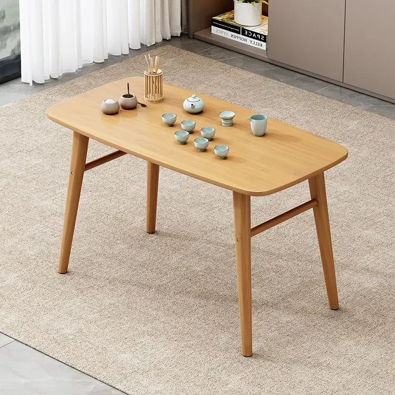 

Tea Table Living Room Household Simple Modern Small Unit Balcony Table Light Luxury Coffee Tables Solid Bamboo Mesa Small Tables