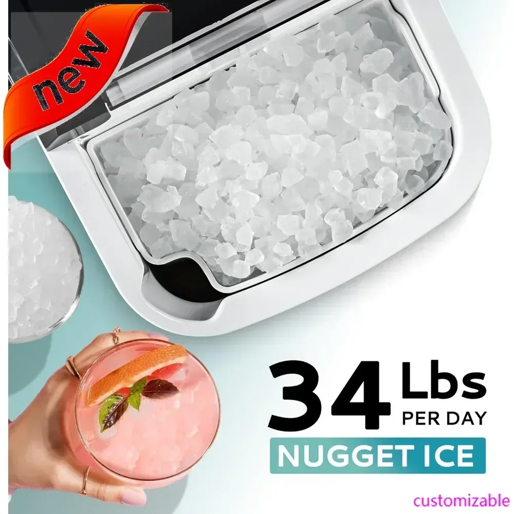 

НОВИНКА: Настольный льдогенератор для кубикового льда с ручкой, готовность за 6 минут, 34 фунта в день, съемная верхняя крышка, функция самоочистки, портативный, Sonic