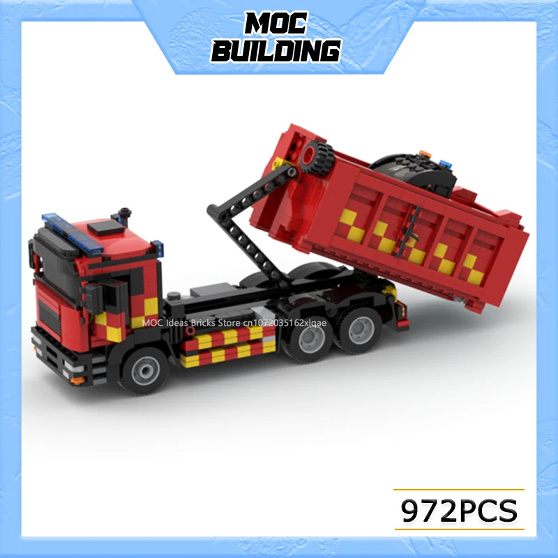 MOC City London Fire Brigade Vehicle Model Building Blocks Pickup Truck DIY Assembly Brick Creative Collection Car Toy Xmas Gift