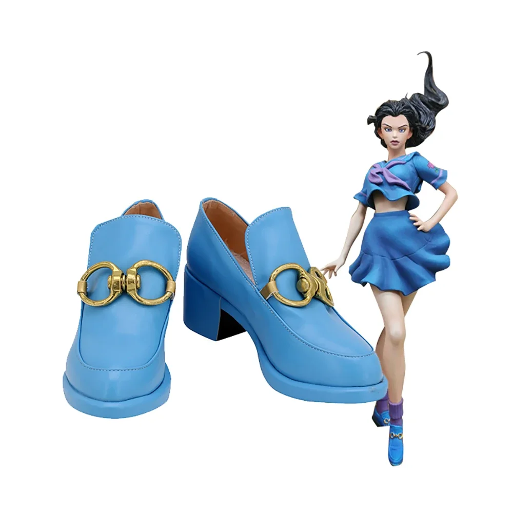 Le bizzarre avventure di JoJo Yukako Yamagishi Cosplay scarpe blu stivali personalizzati per Unisex